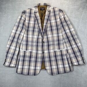 Banana Republic Mad Men Collection Blazer Men 44R Plaid Lined Sport Coat Jacket